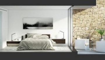 resa estates 2021 Ibiza new built villas private pool new buy invest exterior bedroom and wall.jpg